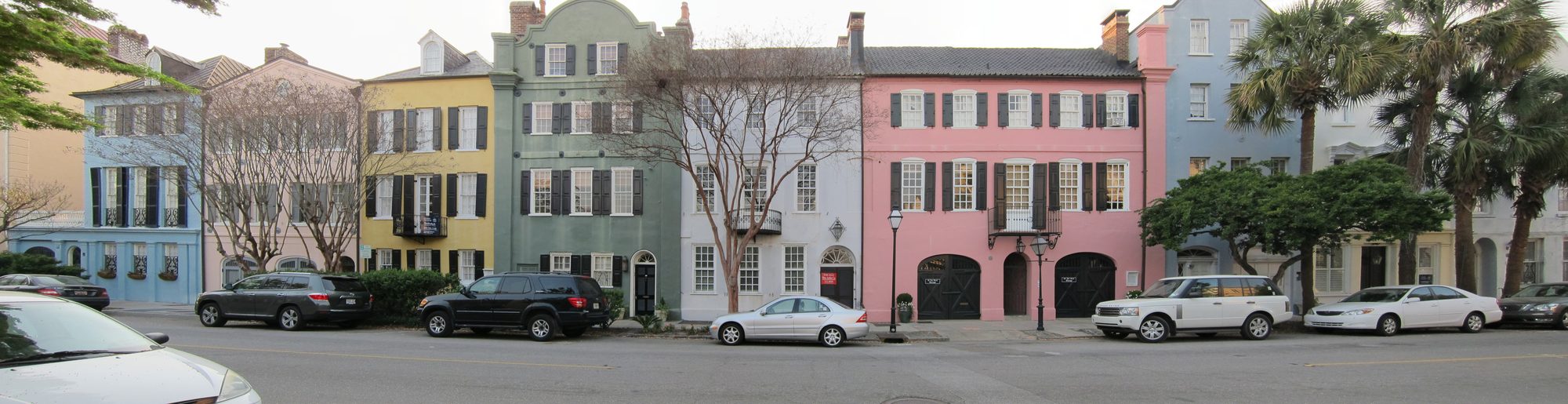 Rainbow Row, historic Charleston waterfront