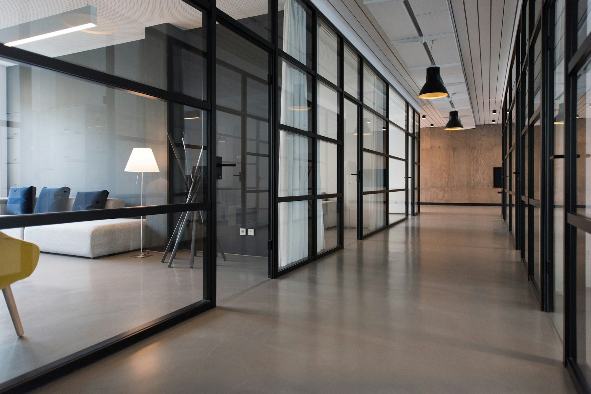 Polished corporate lobby interior